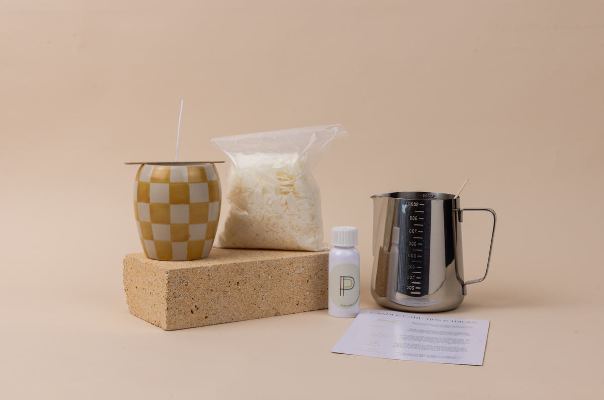 Yellow Checkmate At-Home Candle Making Kit