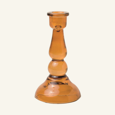 Glass Taper Holder - Amber